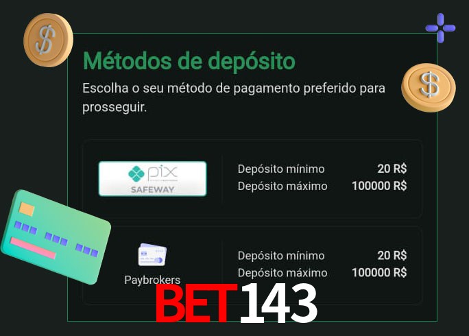 O cassino bet143 oferece uma grande variedade de métodos de pagamento